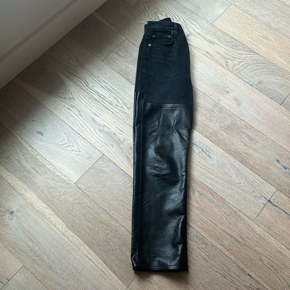 AGOLDE Pieced 90's Pinch Waist Jean in Howl & Detox Leather size 23 - Picture 7 of 8